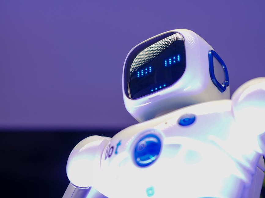 Robot jako symbol technologii AI we wdrożeniu firmowym